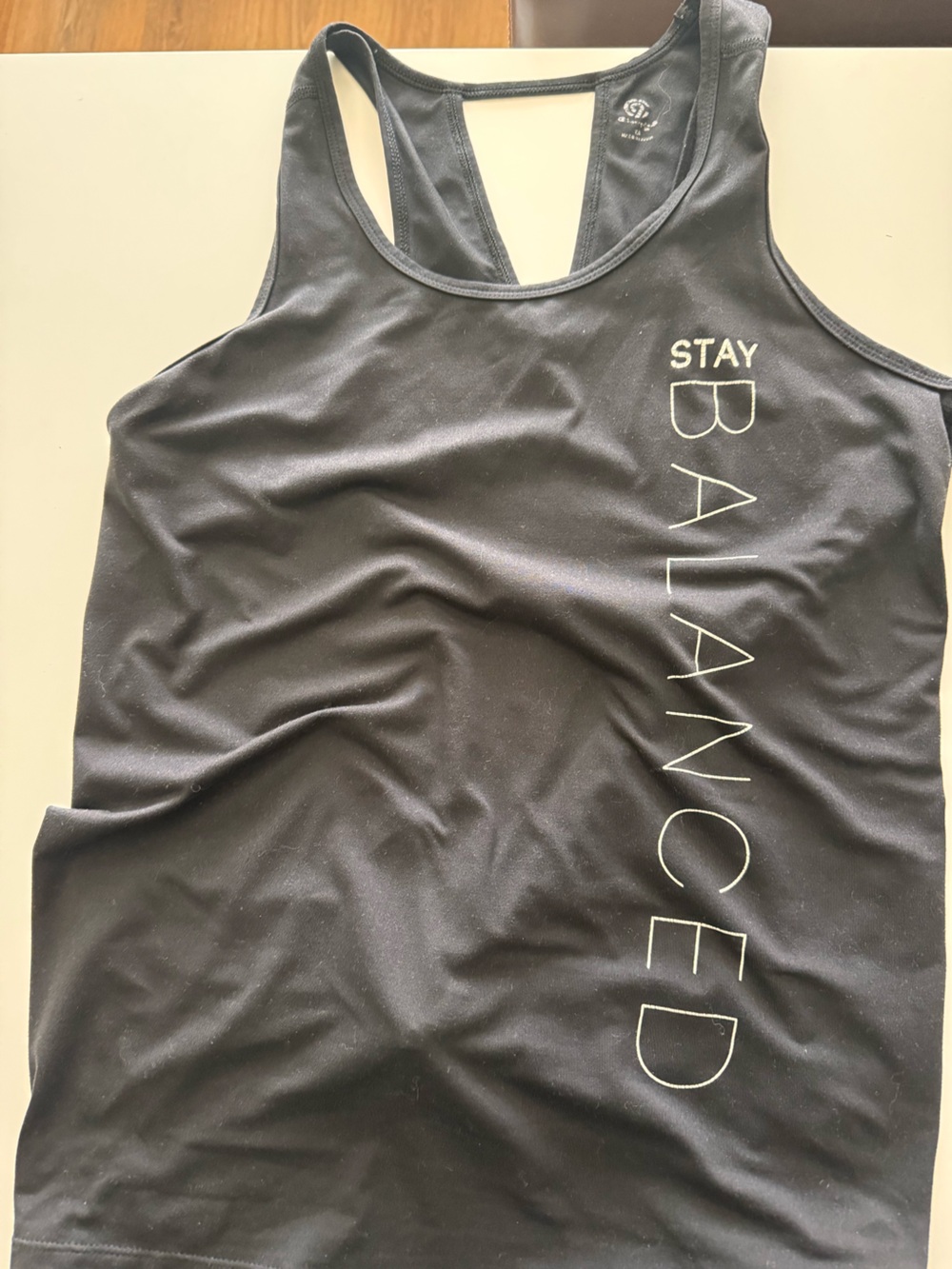 Stay Balanced Women's Black Racerback Tank Top